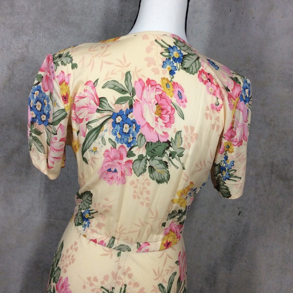 🌸 BOHEMIAN DRESS FLORAL MAXI HILO SWALLOWTAIL BOHO CHIC RUFFLE LONG BUTTON DOWN - Picture 14 of 16